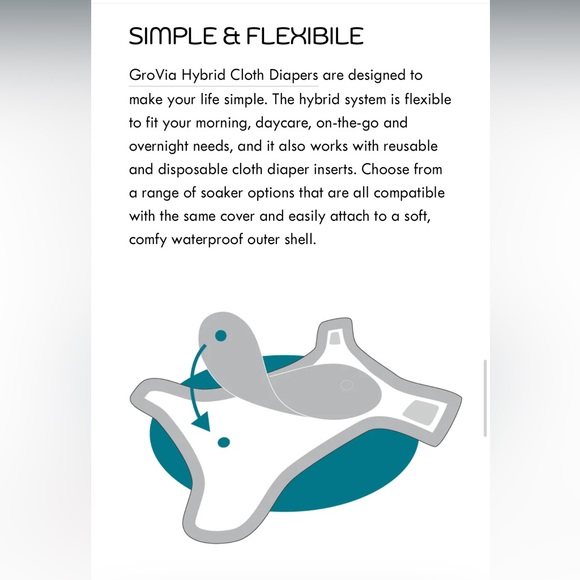 Gro Via Hybrid Cloth Diapers with extra inserts - Picture 10 of 11